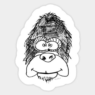 Cartoon Gorilla Head Sticker